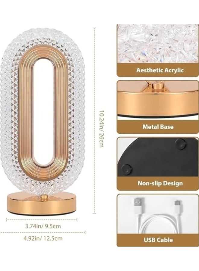 Crystal Moon Shape Rechargeable Touch Table Lamp — Stepless Dimmable Night Light with 3 Color Modes (Warm/Natural/Cool) — USB-C LED Bedside & Decorative Lamp for Bedroom, Living Room & Home Decor - Image 4